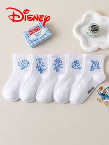 Disney 1/5/10雙迪士尼卡通女款短襪禮物 夏季白色襪子 卡通角色配色襪 米妮 黛絲 唐納 米奇襪 舒適透氣時尚襪 透氣舒適百搭款 絕佳禮物 透氣吸濕 休閒時尚卡通圖案中筒襪 適合學生、禮物及日常使用 米奇與他的朋友們 - 彩色 - 查看 14