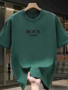 Camiseta de manga corta para hombre con estampado de letras - Negro - Ver 6