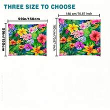 1 pieza Vela de sombra estilo bohemio, múltiples patrones florales, material de fibra de poliéster, adecuada para jardín, playa, piscina, patio, uso todo el año, fácil instalación y almacenamiento (sin cuerda ni poste de soporte requerido) - Multicolor - Ver 2