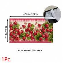 1pc, Home Decor, Strawberry Pattern Printed Table Skirt, Kitchen Small Curtain, Kitchen Cabinet Cover, With Curtain Holes, Easy To Hang, Rectangular, Machine Woven, Machine Washable, Kitchen Decoration And Accessories, Perfect For Kitchen Cabinets And Home Decor - Multicolor - View 18