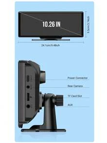 XUDA 全新10.26英寸4K行车记录仪，支持无线CarPlay和Android Auto，便携式行车记录仪，IPS触摸屏，蓝牙音频，双镜头录像机 - 10.26PND+Dual Lens - 查看 12