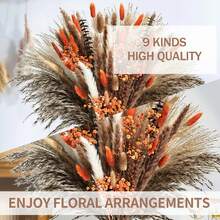 90pcs Natural Dried Fluffy Pampas Grass Boho Dried Flower Bouquet Long Lasting No Maintenance Floral Arrangements For Rustic Farmhouse Home Decor Boho Wedding Autumn Harvest Table Centerpieces Party Event Decoration Natural Aesthetic Home Styling - Autumn Pampas Grass - View 2