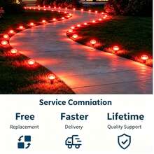 30Pcs Small Solar LED Pathway Lights Outdoor, 32Ft/10M,8 Modes, Solar Garden Lights Waterproof, Multi Color Landscape Stake Lights, In-Ground Yard Lawn Walkway Lights For Patio Backyard Camping Party Garden Decor - Đèn đỏ - Xem 12
