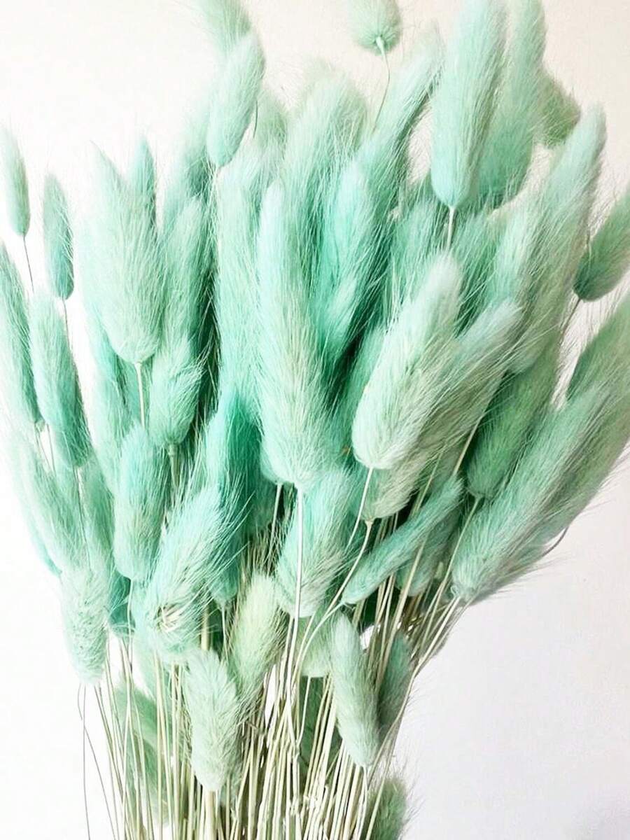 60/120/240入 波希米亞風人造花飾 兔尾芒草 多色蒲公英花 家居婚禮辦公室咖啡廳裝飾 情人節母親節禮物 - 青碧色 - 查看 1
