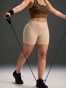 1 pezzo Pantaloncini modellanti senza cuciture a vita alta da donna, traspiranti ed elastici, sollevamento glutei & controllo addominale, pantaloncini modellanti aderenti e confortevoli per vita & addome, body shaper 2-in-1 per yoga e fitness, adatti per uso quotidiano, fitness, sotto i vestiti e recupero post-parto, massimo supporto, pantaloncini da donna - Albicocca - Visualizzare 4