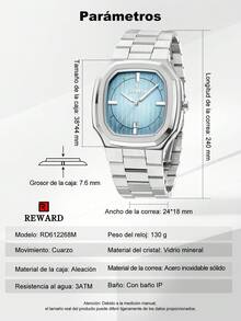 REWARD Men's Quartz Watch Business Fashion Style Calendar Luminous Hands Multi-Functional High Quality Gift Classic Design Stainless Steel Watch Band - Silver - View 6
