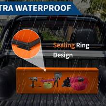 Black Steel Truck Bed Tool Box Heavy Duty Waterproof Metal Toolbox Organizer With Lock And Key, - Powder-coated Orange - 2026 Model - View 9