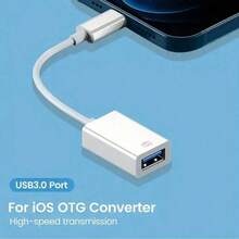 1個 Type C 公轉 USB 母 OTG 充電線 相機記憶卡隨身碟適用 17/16 Pro Max/16 Pro/16 Plus/16/15 系列 J 插即用轉接充電接頭 - 查看 4