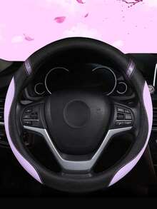 1Pc Leather Car Steering Wheel Cover, Non-Slip Car Wheel Cover Protector Breathable Microfiber Leather Universal Fit For Most Cars - A - View 11