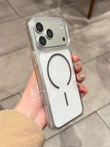 奢華透明薄環支撐免充電防摔保護殼，透明硬殼背蓋適用於 iPhone 17 Pro Max、16 Pro Max、15 Pro Max、14 Pro Max、16 Pro、17 Pro、15 Pro、14 Pro、17、16、15、14、13、12、11 手機壓克力背蓋殼 - 無色 - 查看 2
