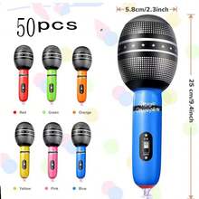 10pcs Colorful Inflatable Microphone - Vibrant Party Favors And Rock Star Theme Decorations - Random Colors - Vibrant Party Favors & Rock Star Theme Decorations - Multicolor - View 12