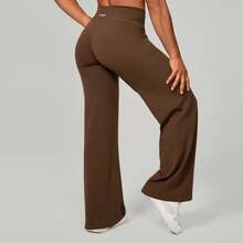 High Waisted Wide Leg Yoga Pants Women V Back Straight Leg Pilates Trousers Soft Loose Gym Fitness Lounge Pants Autumn Winter - ONFA007 - 查看 8