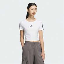 Camiseta deportiva de cuello redondo corta Adidas - Blanco - Ver 3