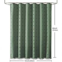 1 pieza Cortina de ducha con estampado de hortensia aterciopelada, cortina de ducha de baño de poliéster impermeable con diseño minimalista de recorte 3D para uso doméstico - Verde Oscuro - Ver 13