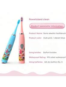 Electric Toothbrush Smart Cartoon Soft Bristle Toothbrush With Replacement Brush Heads - Multicolor - View 7