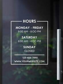 Custom Business Hours Sticker - Business Hours Door Sign | Store Open/Closed Sign - Store Business Hours | Window Decal - Multicolor 09 - View 5