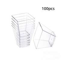 100/75/50/40/30/25/20/10/5 Stück 60ml transparente Mousse-Becher, transparente Pudding-Becher, Gelee-Becher, Eiscreme-Becher, Dessert-Becher, Mini-Appetizer-Becher, geeignet für Partys, Hochzeiten, Catering, Eiscreme, Pudding und Lebensmittelbehälter, Küchenzubehör - transparent - Übersicht 10