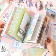 JotBox NANALALA Pink Comprehensive Diary Material Book Vintage Multi-Material Collage Basic Decoration - NANALALA Powder - View 3