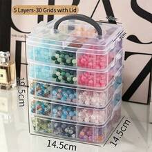 1pc PP Material Baby Hair Accessory Storage Box With Lid And Handle, Transparent Jewelry Box With Compartments, Suitable For Storage And Decoration In Baby Girl's Room - Multicolor - View 7