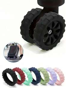 1/8/16/24PCS Luggage Wheel Protective Covers, Multi-Color Luggage Wheel Protective Covers, Suitable For Multiple Silent Travel Suitcase Wheels, Silicone Material, Universal Wheel Accessory Protective Covers - Easy To Install And Clean, Shock-Absorbing Silent Wheel Accessories, Travel Essential, Suitable For Travel Suitcases, Travel Gear, Back To School Season - Multicolor - View 3