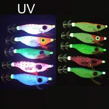 Avlcoaky 5pcs/Set Nightglow Fishing Shrimp Shrimp Squid Hook Lure Sea Fishing Luminous Squid Jig Set - Multicolor - View 5