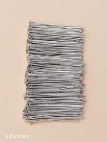 200pcs 40mm Eye Pins for DIY Jewelry Making Necklace Earrings Pendant Accessories - Silver - View 1