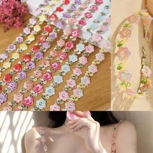 1 Yard 2cm Exquisite Embroidered Small Flower Lace Trim, Handmade DIY Clothing Curtain Hat - Multicolor - View 1
