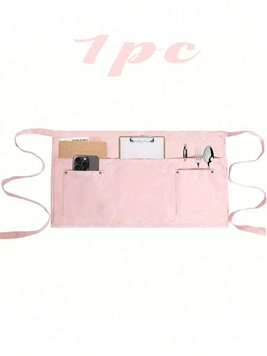 5-Pocket Waitress Apron - Rivet Strap Unisex Short/Waist Apron, Suitable For Cafe, Restaurant, Kitchen And Home Use - Multicolor - View 1