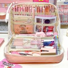 90° Multi-Layer Pencil Case, Student Stationery Organizer, Large Capacity, Sorted And Organized. - 墨綠色 - 查看 2