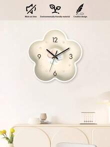 Creative Floral Home Decor Wall Clock, Silent Battery Powered, Suitable For Home, School, Office - 1PC - View 1