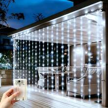 電池盒式 LED 懸掛串燈,適合生日、婚禮、派對場合的 LED 仙女燈,可用於節日花園裝飾燈條燈光、氛圍照明 - 電池盒窗簾燈 - 查看 12