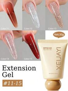 15ML Crystal Extension Nail Gel, UV Fast Extension, No Paper Holder, Can Attach Rhinestones - 彩色 - 查看 21