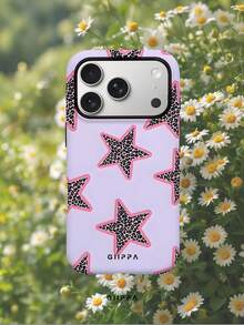 GIIPPA 1 pièce Étui de téléphone avec base violet clair et motif d'étoile imprimé léopard, Étui de téléphone 17 Pro Max, compatible avec Phone 16 Pro Max, 15 Pro Max, 14 Pro Max, Étui de téléphone de style coréen haut de gamme et amusant, compatible avec 11/12/13/14/15/16 Pro Max Plus, Design élégant convenant aux hommes et aux femmes, Cadeau parfait pour la petite amie à Noël, la Saint-Valentin, Pâques, la saison des mariages et l'anniversaire ! - Parme - Voir 7