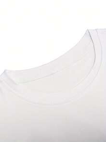 Camiseta casual de moda para hombre, estilo americano, con cuello redondo y mangas cortas. - Blanco - Ver 2