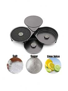 Salt Rimmer, Bar Glass Rimmer With 3-Tier Rotating Trays, Bartender Tool For Bars, Clubs And Home Parties. - View 2