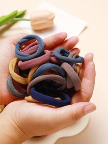 20pcs Seamless Hair Bands, Damage-Free Elastic Ponytail Holders, Suitable For Thick Curly Hair, Non-Slip Soft Headbands, Perfect For Women/Girls Daily Use, Sports, Fitness, Travel, Ideal Birthday, Mother's Day, Easter Gift Choice - Multi-Color Mix/Casual Versatile Morandi Color Hair Bands Scrunchie Hair Ties Elastic Rubber Band - Multicolor - View 3
