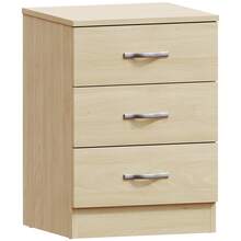 Home Discount Vida Designs Riano 3 Drawer Bedside Chest Cabinet Table Nightstand Bedroom Furniture Silver Handles Display Storage Unit - Pine - Pine - View 10