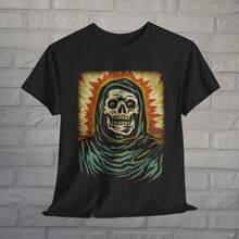 Printed T-Shirt In Pure Cotton, Short Sleeve Round Neck, Creative Fashion Short Sleeve, Casual Summer T-Shirt For Men And Women, Soft And Comfortable T-Shirt - 黑色 - 查看 1