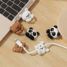 1pc Random Style Multifunctional Sweet Bear Cable Management Desktop Organizer, Cute Desktop Multifunctional Cable Winder With Practical Hooks And Clips, Suitable For Mouse Cable/Headphone Cable, Data Cable Fixing, No-Nail Organizing Tool For Table And Drawer Storage, Cable Management, Desk Organization, Suitable For Students And Adult Homes, Bedroom, Living Room, School, Dorm, Office - Multicolor - View 7