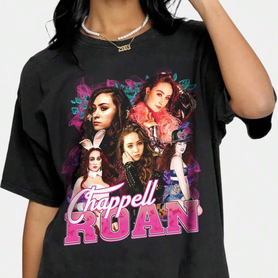 [T-shirt]Camiseta C1happell Roan, Camiseta vintage C1happell Roan de los 90, Camiseta C1happell Roan para fans, Camiseta pirata C1happell Roan, Camisetas unisex C1happell Roan - Negro - Ver 1