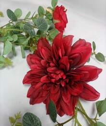 Red Eucalyptus Floral Garland For Wedding Arch Christmas Table Centerpiece And Party Backdrop Decoration - Red - View 3