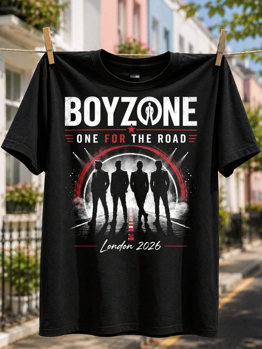Boyzone's "One For The Road" 2026 Tour T-Shirt90s Boy Band Tee One For The Road Tee Boyzone Fan Merch Boyzone Tour Summer Clothes Women Mandalorian - 黑色 - 查看 1