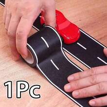 1/3Pcs Reusable Cartoon Road Track Stickers, Black Polyurethane Road Tape For Party Racing Decor, Pre-Pasted Glitter Finish Auto-Themed Decoration, Plastic Surface Friendly - Multicolor - View 8