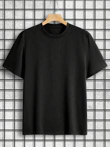 Camiseta casual de verano para hombre de manga corta - estampado God is in Control, tela ligera y transpirable, corte regular con cuello redondo, adecuada para uso casual, camiseta de cort - Negro - Ver 2