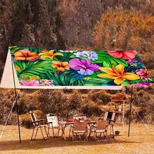 1 pieza Vela de sombra estilo bohemio, múltiples patrones florales, material de fibra de poliéster, adecuada para jardín, playa, piscina, patio, uso todo el año, fácil instalación y almacenamiento (sin cuerda ni poste de soporte requerido) - Multicolor - Ver 4