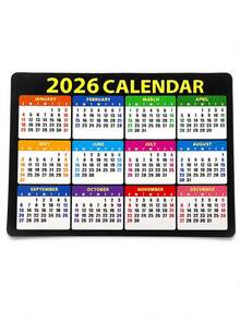 2026年大尺寸日曆滑鼠墊，彩色月計畫桌墊，光滑布面易於滑鼠控制，橡膠防滑底座穩定耐用，防水易清潔，新年禮物，辦公學習桌電腦鍵盤滑鼠墊 - 查看 5