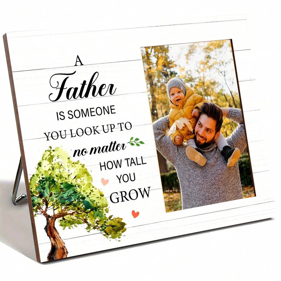 Father's Day Gift: Wooden Photo Frame - Perfect For Dad's Desk Or Bookshelf - A - View 1