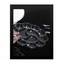 Juego de 10 piezas de paletas de plástico desechables transparentes blancas portátiles y ligeras, adecuadas para acuarela, gouache y varias otras creaciones de pintura, una herramienta de pintura esencial y duradera para estudiantes, artistas, aulas y creaciones DIY cotidianas - multicolor - Ver 6