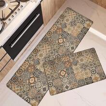 1pc Bohemian Style Linen Rubber Material Kitchen Rug, Bathroom Mat, Door Mat And 2D Printed Rectangular Rug, Suitable For Living Room, Bedroom, Hallway, Bathroom And Laundry Room, Ideal For Indoor And Outdoor Home Decor - Multicolor - View 7