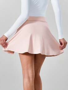 NcmRyu Damen 1 Stück Sport-Skort mit Front-Twist, Seitenschlitz, Taschen und Futter, A-Linie - Pink - Übersicht 6